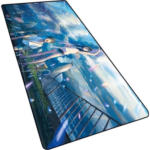 Anime Weathering with You Comix Wave Film Mouse Pad Gaming Mat Computer Desk Padmouse Keyboard Mouse Accessories Rubber Pad