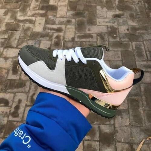 Women Sneakers Casual Shoes Comfortable Mesh Lace-Up Ladies Sport Shoes Wedges Chunky Womens Vulcanized Shoes Females Sneakers