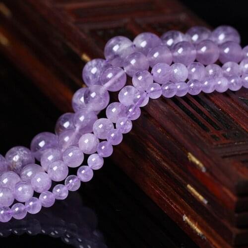 Natural Stone Light Purple Amethysts Crystals Round Beads 4 6 8 10 12mm For Bracelet Necklace DIY Making Fashion Jewelry