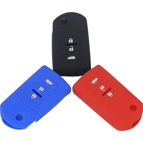 Kutery 3 Buttons Silicone Rubber Colorful Smart Remote Car Key Cover Case For Mazda 2 3 6 Demio 2007-2012 Protection Replacement