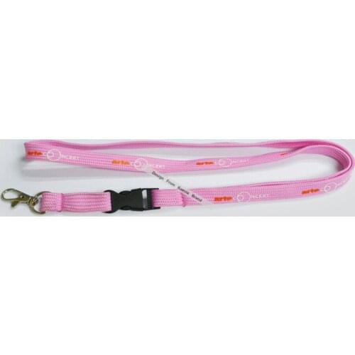Hot 15MM Width Cotton Detachable Safety Lanyards,Logo Text Silk Screen Print Pink Lanyards,Custom Own Designs 500pcs