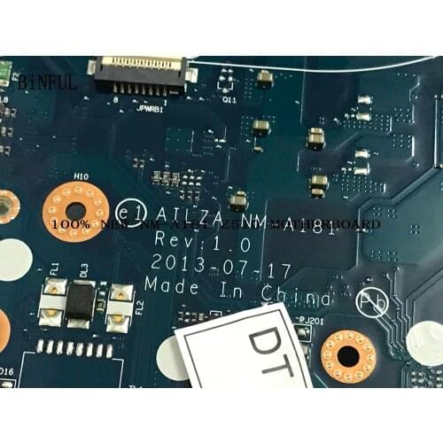 BiNFUL stock, MAIN BOARD AILZA NM-A181 REV : 1.0 FOR LENOVO Z510 LAPTOP MOTHERBOARD NOTEBOOK PC( no repairs)