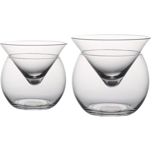 Molecular Mixology Interlayer Triangle Cocktail Iced Crystal Wine Glass Cone Mar