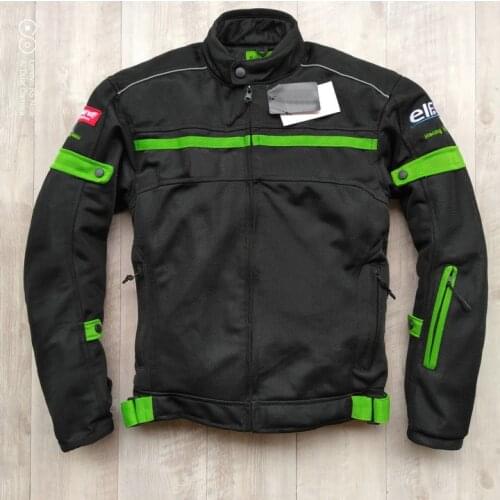 Motorcycle Oxfrod Jacket For KAWASA KI Racing Team Motorbike Off Road MX ATV Dirt Bike Riding with Protector Black Green