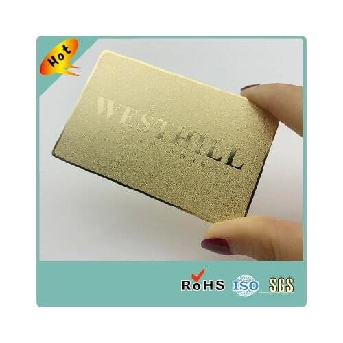 Custom stainless steel gold plated engrave metal business card