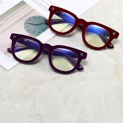 CLARA VIDA Fashion Flocking Anti-blue Light Reading Glasses New Style Comfortable for Men Women Squared +1.0 +1.5 +2.0 To +4.0