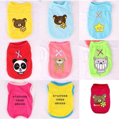 Printing Dog Clothes Sleeveless for Small Medium Dogs Carton Pattern Dog Shirt Vest Lovely Puppy Accessories Bichon