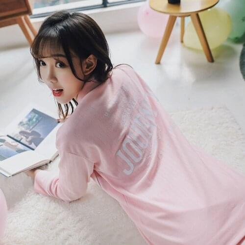 Autumn Product Simple Pit Strip, Comfortable Loose Cotton Ladies Two-piece Pajamas, Lapel Simple Reindeer Printing Home Service