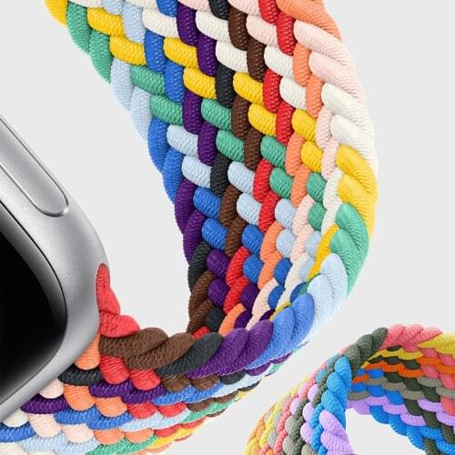Braided Solo Loop Strap For Apple Watch Band 42mm 38mm 40mm 44mm Elastic Bracelet Belt Strap for Apple Watch 6 4 5 SE Watchbands