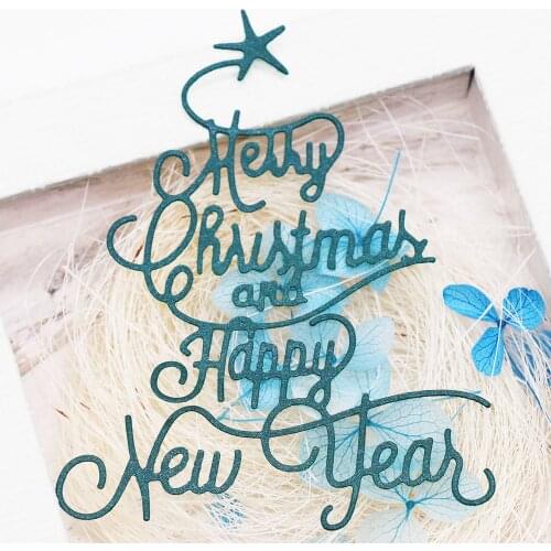 Merry Christmas Words Metal Cutting Dies Scrapbooking Album Navidad Cards Making Decorative Crafts Embossing Stencil Dies