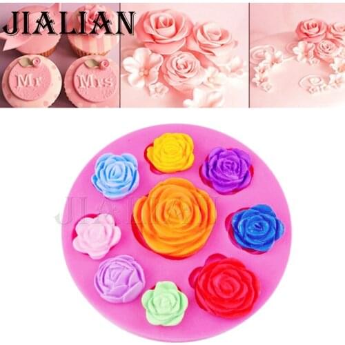 3D Flowers Silicone Mold Rose Fondant chocolate silicone mold for cake decorating tools used to easily create poured sugar T0758