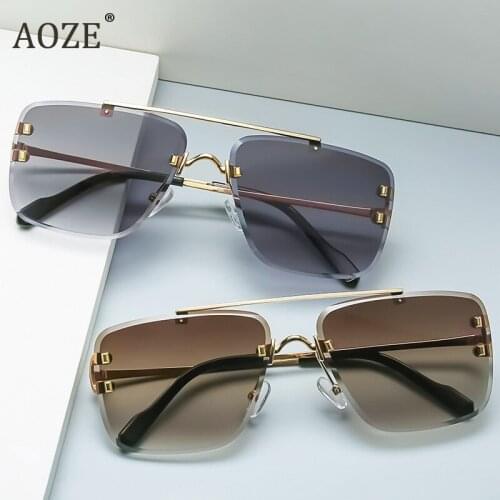 NEW men Women Gradient Brand Design Sunglasses C Rimless Metal Style Sun Glasses UV400 Oculos De Sol 3040