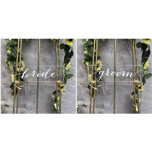 Wedding Chair Decorations Bride and Groom Chair Signs Macrame Wall Hanging Decoration Boho Wedding Decor, 30 x 10cm Set of 2