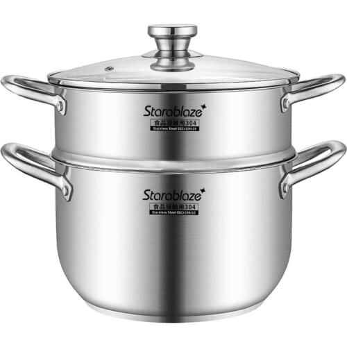 Thick Stainless Steel Cooking Pot Steamer Pot,Cookware Set,Universal Cooking Pots for Induction Cooker Gas Stove