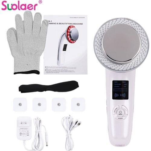 6 in 1 EMS Ultrasound Cavitation Slimming Massager Weight Loss Lipo Anti Cellulite Fat Burner Galvanic Infrared Ultrasonic Face