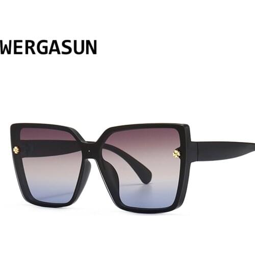 WERGASUN Square Fashion Luxury Sunglasses Women Brand Designer Man/Women Glasses Classic Vintage UV400 Outdoor Oculos De Sol