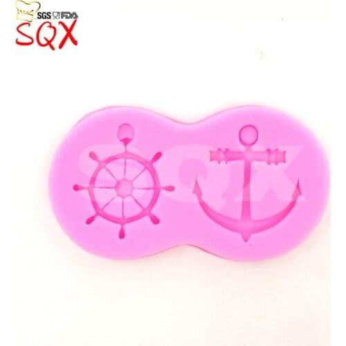 Anchors & rudder shape Silicone Mold Sugar Paste 3D Fondant Cake Decoration Kitchen accessories SQ16167