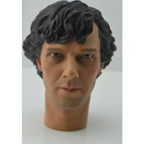 1/6 Male Head Sculpture Benedict Cumberbatch Detective Sherlock Carving Model Collection For 12inches Action Body Accessory