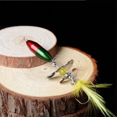 1Pcs 7cm 10g Spoon Fishing Lure Rotating Spinner Hard Bait Crankbait With Feather Treble Hooks For Pike Carp Fishing Pesca