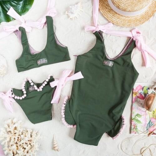 2020 Summer Toddler Kids Baby Girls Bikini Set Swimwear Swimsuit Fashion Tassel Lace Up Beachwear Children Girls Bathing Suits
