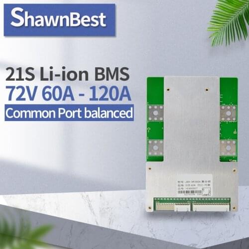 21S bms 72V Li-ion 60A 80A 100A 120A temperature protection 18650 Lithium Ion Battery Pack Solar panel inverter