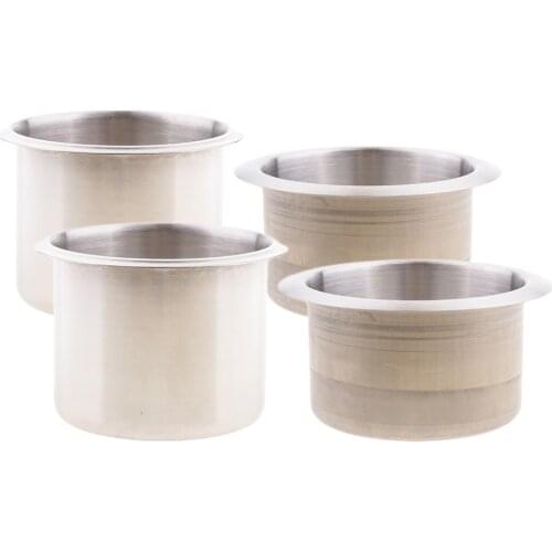2x 2.68''+3.35'' Stainless Steel Drink Bottle Storage Cup Holder Support Base Recessed Mount