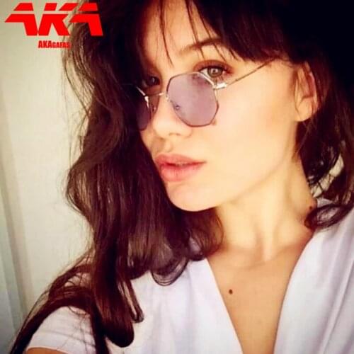AKAgafas Retro Sunglasse Women 2021 Brand Designer Glasses Women Brand Luxury Polygon Eyeglasses Women/Men Vintage Oculos De Sol