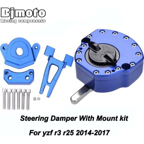 BJMOTO R3 R25 Motorcycle Reversed Safety Steering Damper Mount Support kit For Yamaha YZF-R25 YZF-R3 14-18 Stabilizer Bracket