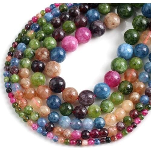 Natural Colorful Angelite Stone Beads Smooth Round Loose Spacer Beads For Jewelry Making DIY Charms Bracelet 15" 4/6/8/10/12mm