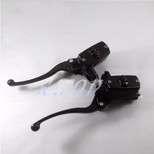 Black 1" Skull Handlebar 25mm Handle Control Reservoir Brake HYDRAULIC Clutch Levers