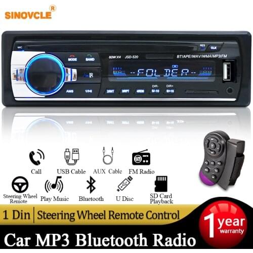 Digital Bluetooth Car MP3 Player / FM Radio Stereo Audio Music USB / SD with In Dash Slot AUX Input FREE SHIPPING