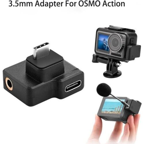 DJI Osmo Action Dual 3.5mm USB-C Adapter for OSMO Action Camera Enhances Sound Quality While Charging Data Transmission