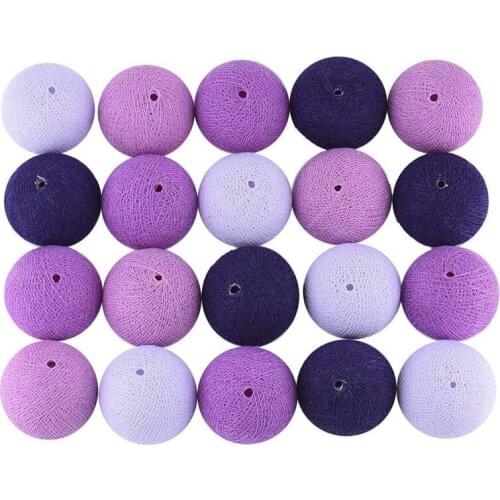 Cotton Ball Light String High Quality Cotton Ball Lamp Battery Powered Room Decoration Christmas Decoration( Purple)
