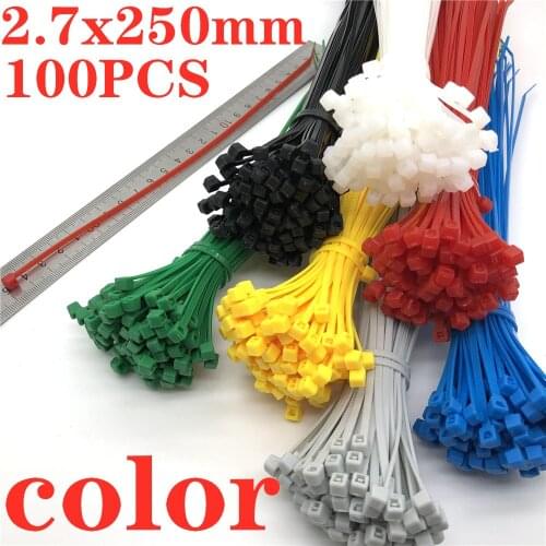 100Pcs Zip Ties 3x250mm Nylon Self-locking Cable Ties Color Plastic Zip Tie High Quality Cable ties are available on aliexpress