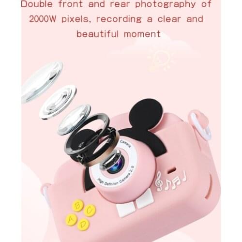NEW HD Max Memory 32Micro Tf Card Blue/Pink/Yellow 1080P Video Front and Rear Double Photography of 2000W Pixels Children Camera