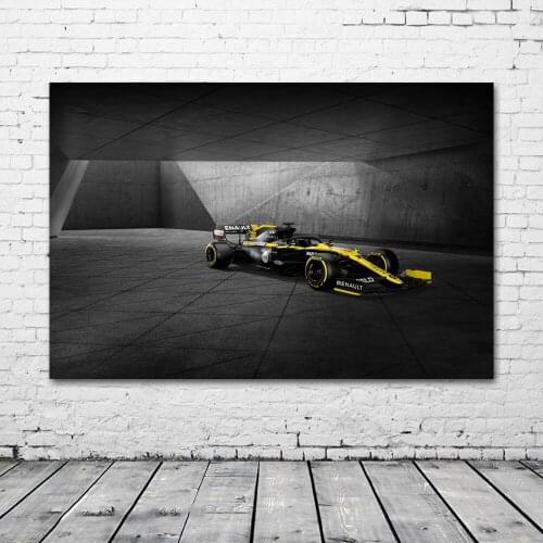 Formula Racing Car One Renault R S Vehicle Black Picture Canvas Paintings Posters Wall Art Prints for Living Room Decor