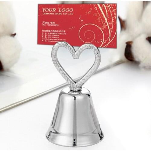 100pcs Creative Metal Memo Clip Bell Shape Place Card Holder Wedding Party Table Decoration WB1384