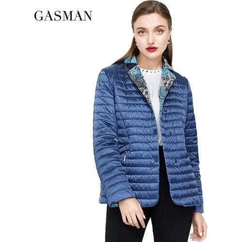 GASMAN Solid cotton Slim short jackets for Women winter jacket zipper parka Hooded down jacket Female autumn casual puffer coats