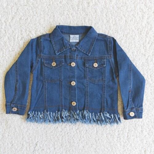 Boy and girls fall winter long sleeve jacket fashion denim coat high quality children outwear