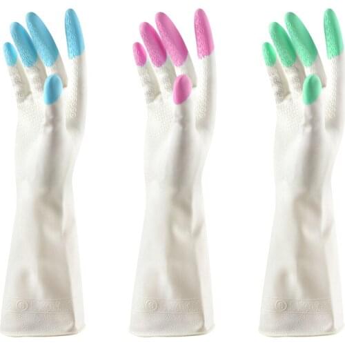Long Sleeve Latex Kitchen Wash Dishes Dishwashing Gloves House Cleaning Dishwashing Laundry Housework Cleaning Solid Color