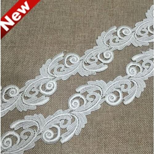 2 Yards White Lace Fabric Sewing Applique Ribbon DIY Craft Lace Ribbon Tape Sewing Supplies 4CM Width