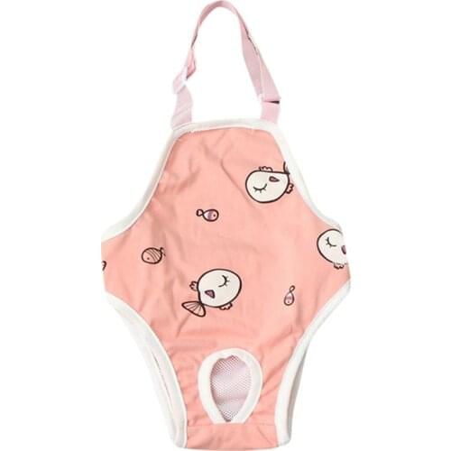 Summer Pet Dog Cotton Sanitary Pants With Suspenders Physiological Pants Jumpsuits Plant Printed Female Underwear For Dog Appare