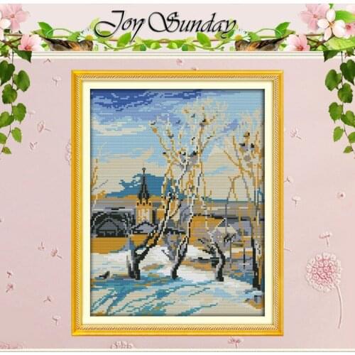 The Afternoon snow Patterns Counted Cross Stitch 11CT 14CT Cross Stitch Set Wholesale Cross-stitch Kit Embroidery Needlework