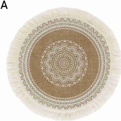 38.5cm Home Furnishing Linen Fabric Non-slip Bowl, Coaster, Placemat
