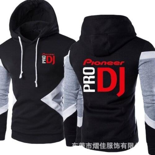 2021 New Spring Autumn Fashion Men Pullover Sweatshirts Pioneer Pro Dj Patchwork Casual Cotton Hoodies Clothing 5 Colors