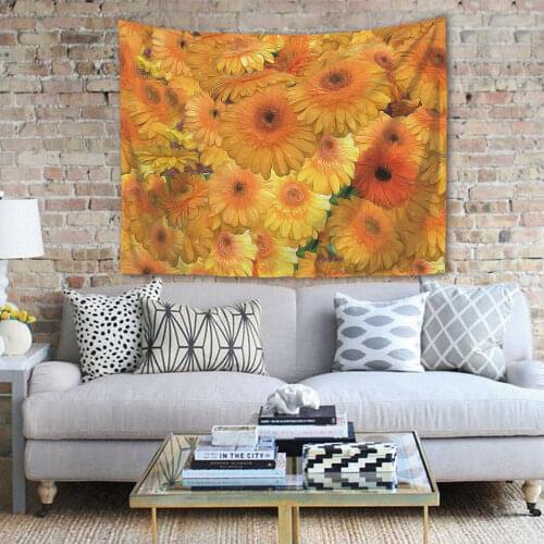 New Simple Style Spring sunflower tapestry wall blanket background cloth Café living room home bedroom decoration