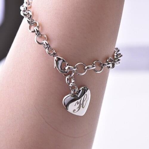 New Ladies Bracelet Creative Chain Bracelet Women Fashion Letter Heart Decor For Female Jewelry Accessories