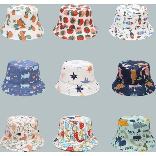 Cute Cartoon Kids Fisherman Bucket Hat Cotton Summer Spring Autumn Stylish Childrens Fishermans Hats