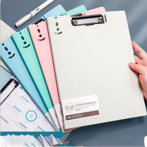 Kawaii A6 Manager File Folder Metal Clip Test Paper Storage Splint Writing Pad Clipboard Memo Office Supply Stationery New