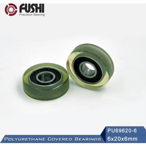 PU 696 Polyurethane Covered Bearing 6*20*6 mm ( 4 Pcs ) Shaft 6mm PU69620-6 Urethane Cover PU696 Bearings